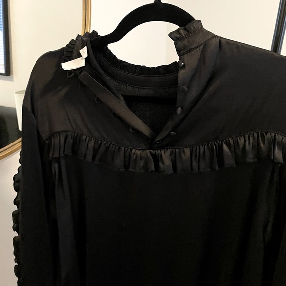 SOMETHING NAVY x TREASURE & BOND SATIN BLOUSE - Picture 3 of 4